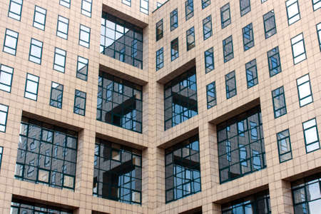 Abstract shapes and reflections from a modern building.