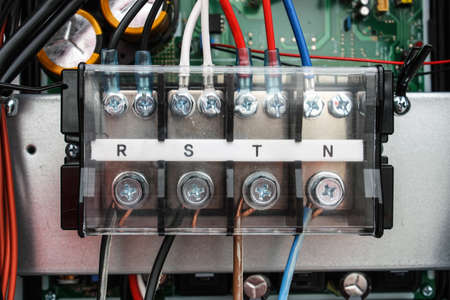Three phase power connection via screw typeの写真素材