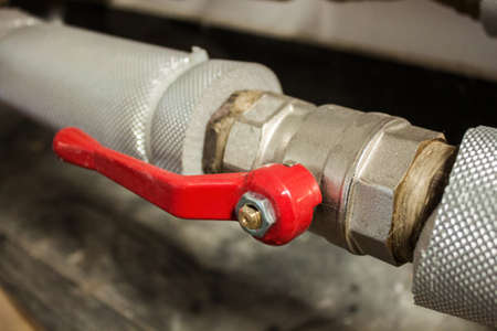 Red valve on the heating system