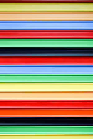 A colorfu steel roller shutter on a shop.の写真素材