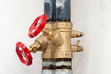 Red valve on the heating system