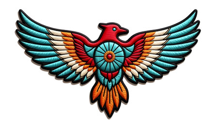 The emblem of the winged eagle. Vector illustration on white backgroundの素材