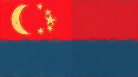 Illustration of the national flag of the Republic of China in grunge styleの素材