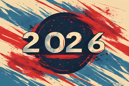 Happy New Year 2016. Retro grunge design. Vector illustration.の素材