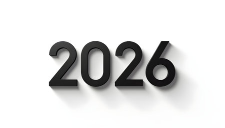 New Year 2016 - 3D Rendered Black Text Isolated on White Backgroundの素材