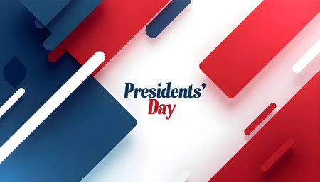 Presidents day greeting card with paper cut style. Vector illustration.の素材