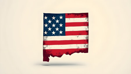 United States of America map flag on white background. 3D renderingの素材