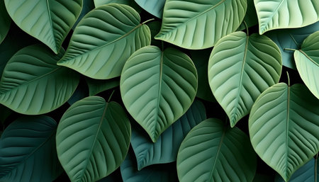 Background of green leaves. 3d rendering, 3d illustration.の素材