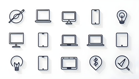 Set of thin line icons for web and mobile applications. Vector illustration.の素材