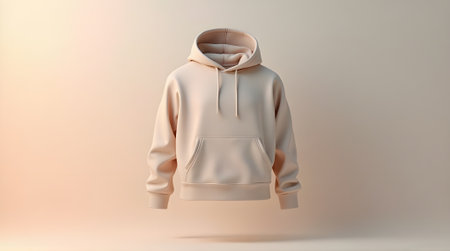 Blank white hoodie mockup, 3d rendering. Computer digital drawing.の素材