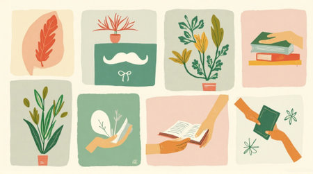 Set of hand drawn illustrations. Vector illustration. Set of hand drawn elements.の素材