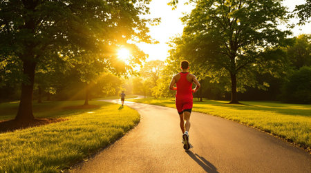 Runner athlete running on road. woman fitness jogging workout wellness concept.の素材