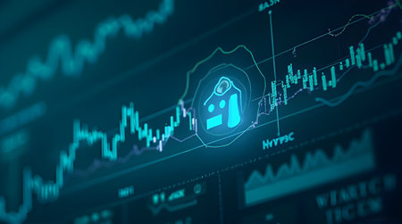Stock market or forex trading graph and candlestick chart suitable for financial investment conceptの素材