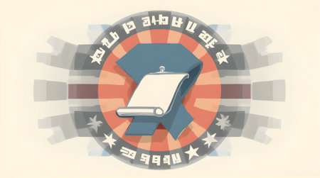 Vintage retro style illustration of a badge with the words Be the best.の素材