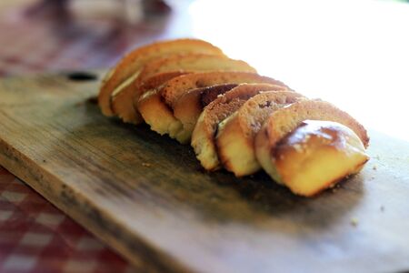 The baked well garlic breadの写真素材
