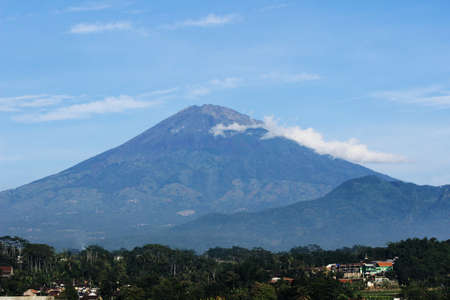 a distant mountain looked close, illustrating that it was enormousの写真素材