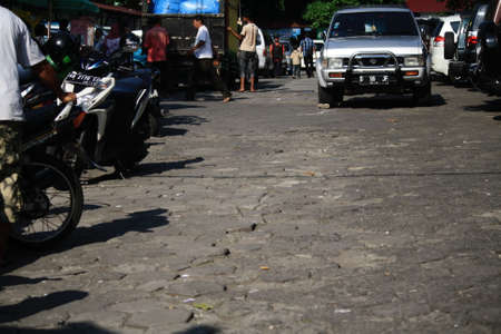 atmosphere in a market courtyard on a sunny dayの写真素材