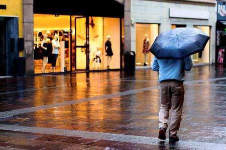 Walk under the rainの写真素材