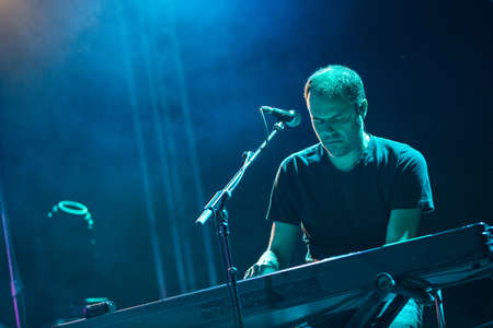 Bergamo, Italy. 23st July 2017. Italian singer Irene Grandi performs at the Rock sul Serio festival. Brambilla Simone Photography Live Newsのeditorial素材