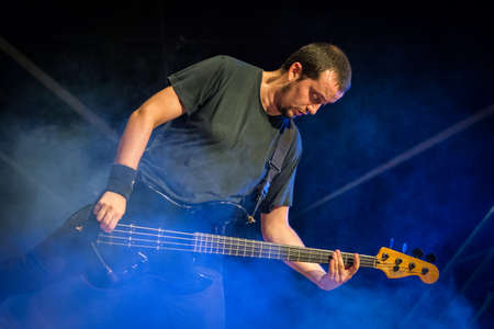 Bergamo, Italy. 26th August 2017. rock band Viscera performs at the Pollo Metal fest. Brambilla Simone Photography Live Newsのeditorial素材