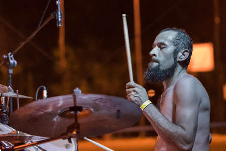 Bergamo, Italy. 26th August 2017. rock band Adrenalin Dose performs at the Pollo Metal fest. Brambilla Simone Photography Live Newsのeditorial素材