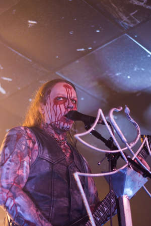 Brescia, Italy. 19 October 2017. Austrian extreme Blackened death metal band Belphegor performs at...