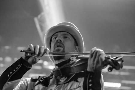 Milan, Italy. 5 March 2018. Finnish folk metal band Korpiklaani performs at Live Club Magazzini Generali. Brambilla Simone Photography Live Newsのeditorial素材