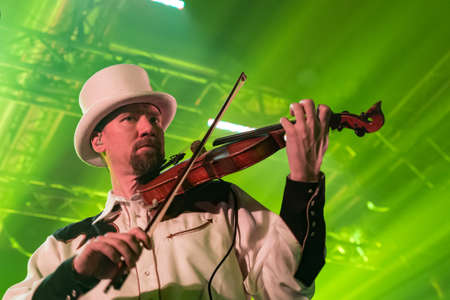 Milan, Italy. 5 March 2018. Finnish folk metal band Korpiklaani performs at Live Club Magazzini...