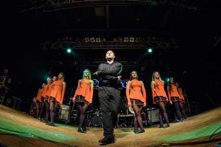 Milan, Italy. 16 March 2018. Irish dancers performs at Live Music Club for the Irish folk festival. Brambilla Simone Photography Live Newsのeditorial素材