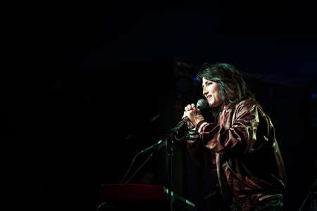 Milan, Italy. 27 March 2018. American singer Joan Wasser, known by her stage name âJoan As Police Womanâ perform at Italian music live club âLa Salumeria della Musicaâ. Brambilla Simone Photography Live Newsのeditorial素材