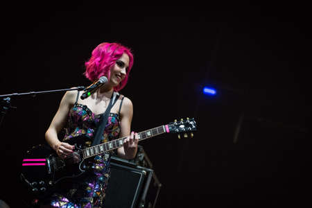 Milan, Italy. 10 April 2018. Italian rock band ROS performs at indoor sports arena â€œMediolanum...