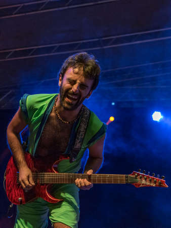 Bergamo, Italy - June 29, 2018: The Italian comedy heavy metal band from Rome, NANOWAR OF STEEL...