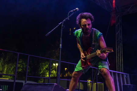 Bergamo, Italy - June 29, 2018: The Italian comedy heavy metal band from Rome, NANOWAR OF STEEL...