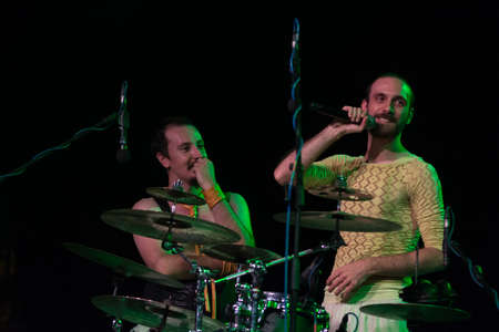 Bergamo, Italy - June 29, 2018: The Italian comedy heavy metal band from Rome, NANOWAR OF STEEL...