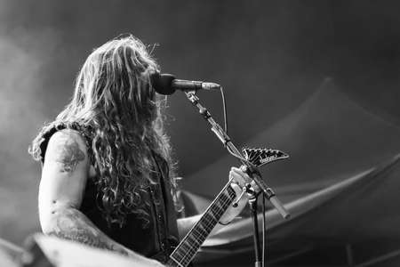 Bergamo, Italy - August 04, 2018: The Brazilian heavy metal group SEPULTURA performs at METAL FOR...
