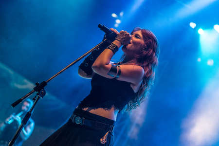 Bergamo, Italy. 5st August 2017. Rock Metal band Eluveitie performs at the Metal for Emergency in Filagosto Festival. Brambilla Simone Photography Live Newsのeditorial素材
