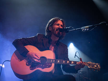 Milan, Italy - October 18, 2019: Italian indie music band MARLENE KUNTZ performs at LIVE MUSIC CLUB for the 302010 MK2 Italian tour. Brambilla Simone Live News photographerのeditorial素材