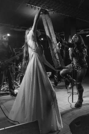 Milan, Italy - June 6, 2018: Italian metal rock band DEATHLESS LEGACY, from Tuscany, performs at LEGEND CLUB of Milan. Brambilla Simone Live News photographerのeditorial素材