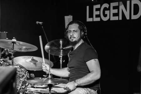 Milan, Italy. 29th September 2017. Rock band Starsick System performs at Legend Club. Brambilla Simone Photography Live Newsのeditorial素材