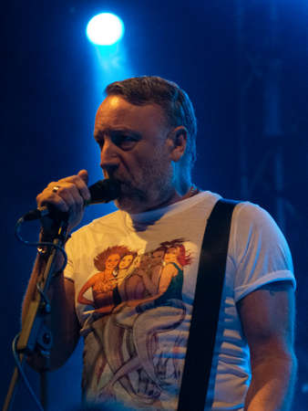 Bergamo, Italy. April 8, 2017. Peter Hook & The Light performance at Druso Live. Brambilla Simone Photography Live Newsのeditorial素材