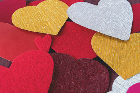 Pack of hearts all over toned selective focusの写真素材