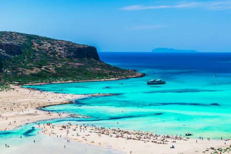 Balos beach in Greece. Sea view and summer landscape. Sunny weather holidays.の写真素材