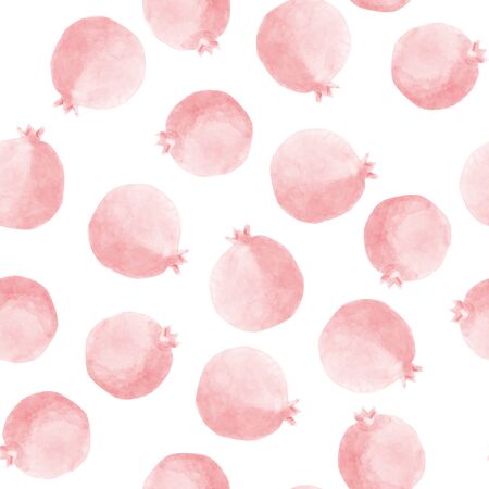 Pink pomegranate seamless pattern on white. Textile and print design.の写真素材