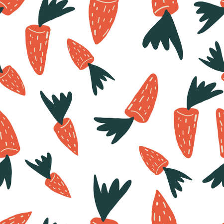 Cartoon carrots seamless pattern for textile and print.