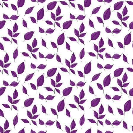 Simple violet leaves seamless patternのイラスト素材