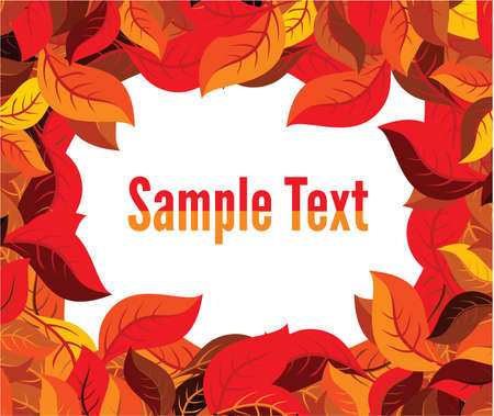 Autumn leaves frameのイラスト素材