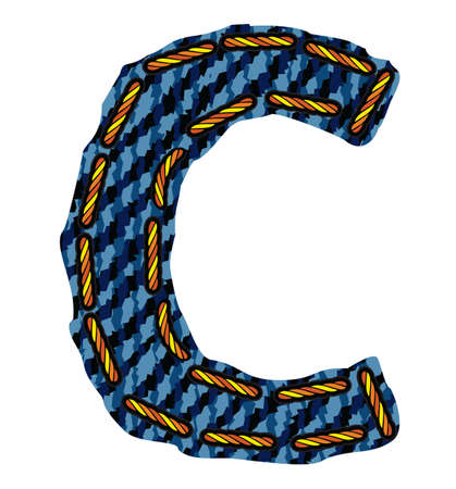 letter of jeans alphabetのイラスト素材