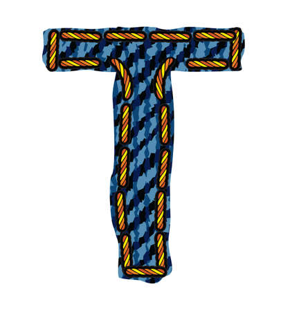 letter of jeans alphabetのイラスト素材