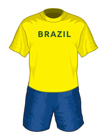 Brazil football uniformのイラスト素材