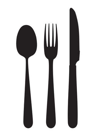 Cutlery - knife, fork and spoonのイラスト素材